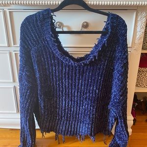 Oversized off the shoulder sweater